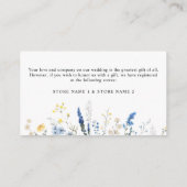 Dainty Dusty Blue Wild Flower Boho Wedding Details Informatiekaartje (Achterkant)