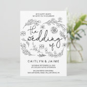 Dainty Elegance het huwelijk van Kaart (Staand voorkant)