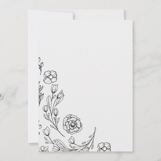 Dainty Elegance het huwelijk van Kaart (Achterkant)