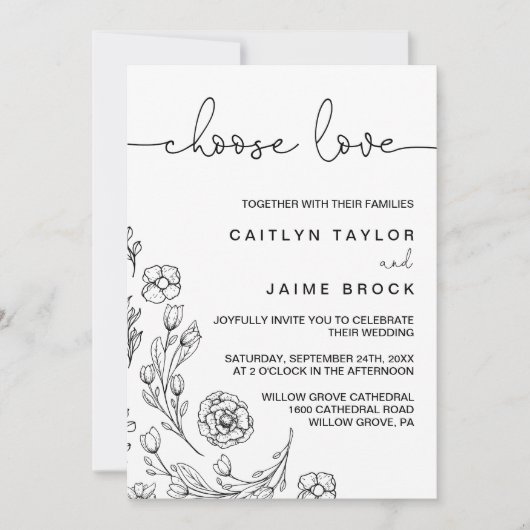 Dainty Elegance kiest liefdeshuwelijk Kaart (Voorkant)