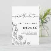 Dainty Elegance Save the Date Kaart (Staand voorkant)