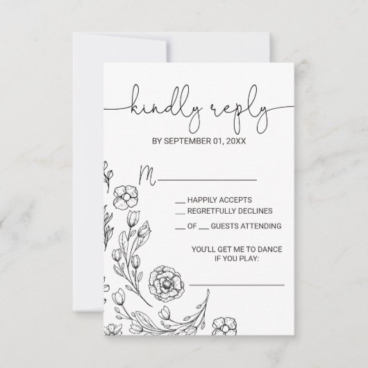 Dainty Elegance Song Request RSVP Card (Voorkant)