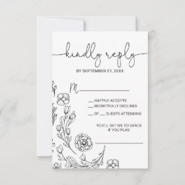 Dainty Elegance Song Request RSVP Card Kaartje