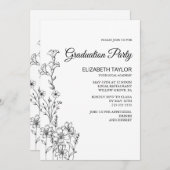 Dainty Elegance Uitnodiging voor afstudeerfeest (Voorkant / Achterkant)