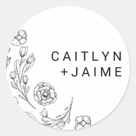 Dainty Elegance Wedding Envelope Seals Ronde Sticker