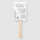 Dainty Elegance Wedding Program Handwaaier (Voorkant)