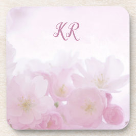 Dainty & Elegant Lila Flowers Floral Monogramed Bier Onderzetter