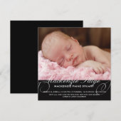 Dainty Etching Photo Birth Announement Aankondiging (Voorkant / Achterkant)