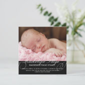 Dainty Etching Photo Birth Announement Aankondiging (Staand voorkant)