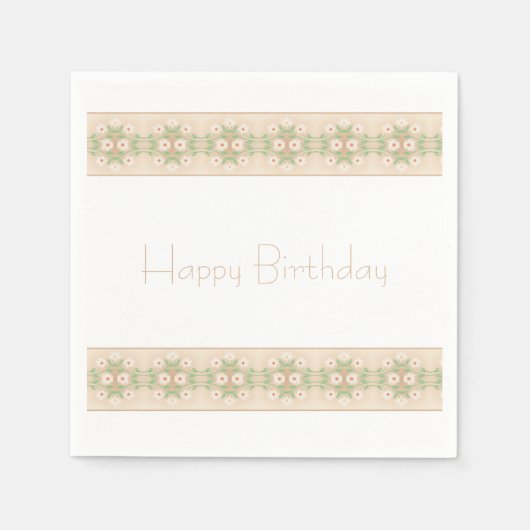 Dainty Floral Accented Stripe Servet (Voorkant)