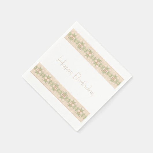 Dainty Floral Accented Stripe Servet (Hoek)