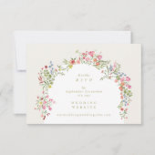 Dainty Floral Arch website QR CODE bruiloft RSVP Kaart (Voorkant)