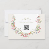Dainty Floral Arch website QR CODE bruiloft RSVP Kaart (Achterkant)