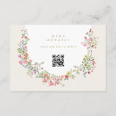 Dainty Floral Arch website QR CODE bruiloft RSVP Kaart (Achterkant)