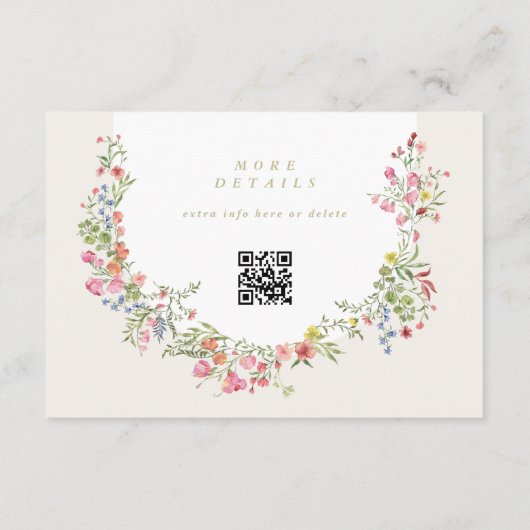 Dainty Floral Arch website QR CODE bruiloft RSVP Kaart (Achterkant)