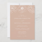 Dainty Floral Blank Terracotta Wedding Kaart (Voorkant)