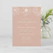 Dainty Floral Blank Terracotta Wedding Kaart (Staand voorkant)