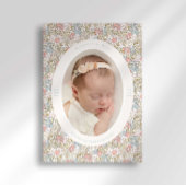 Dainty Floral Bow Photo Birth Announcement Aankondiging