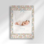 Dainty Floral Bow Photo Birth Announcement Aankondiging