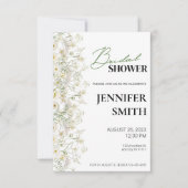 Dainty Floral Bruids Douche Uitnodiging - Links Tr (Voorkant)