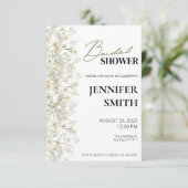 Dainty Floral Bruids Douche Uitnodiging - Links Tr (Staand voorkant)