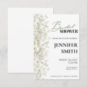 Dainty Floral Bruids Douche Uitnodiging - Links Tr (Voorkant / Achterkant)