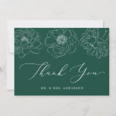 Dainty Floral Green Wedding Bedankkaart (Voorkant)