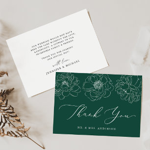 Dainty Floral Green Wedding Bedankkaart