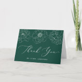 Dainty Floral Green Wedding Bedankkaart (Voorkant)