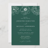 Dainty Floral Green Wedding Kaart (Voorkant)