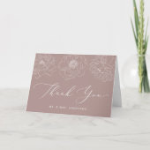 Dainty Floral Mauve Wedding Bedankkaart (Voorkant)