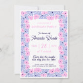 Dainty Floral Patroon Verjaardagsviering Kaart (Voorkant)