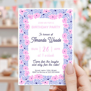 Dainty Floral Patroon Verjaardagsviering Kaart
