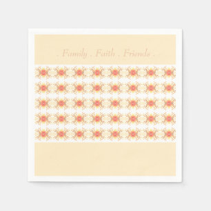 Dainty Floral Pattern met koraal en crème Servet