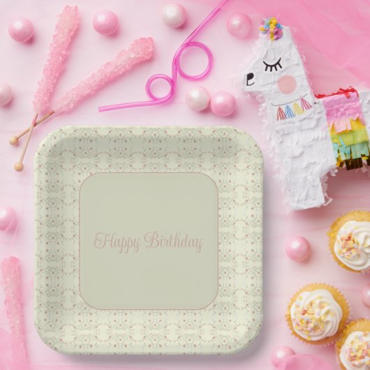 Dainty Floral Pattern Papieren Bordje (Feest)