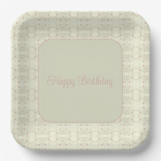 Dainty Floral Pattern Papieren Bordje (Voorkant)
