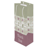 Dainty Floral Patterned Wijn Cadeautas (Achterkant Gekanteld)