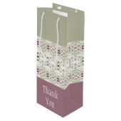 Dainty Floral Patterned Wijn Cadeautas (Voorkant Gekanteld)