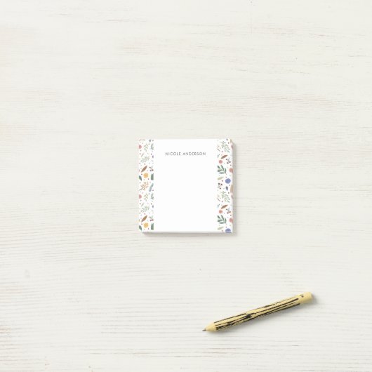 Dainty Floral Post-it® Notes (Op bureau)