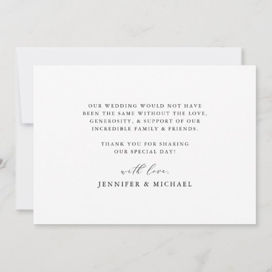 Dainty Floral Sage Green Wedding Bedankkaart (Achterkant)