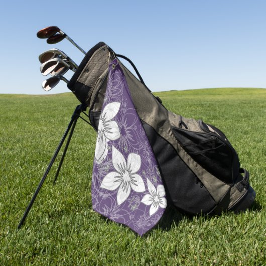 Dainty Floral Scroll on Plum Golfhanddoek (Groen)