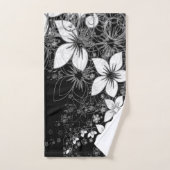 Dainty Floral Scroll op Black Bad Handdoek (Handdoek)