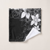 Dainty Floral Scroll op Black Bad Handdoek (Wasdoekje)