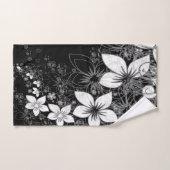Dainty Floral Scroll op Black Bad Handdoek (Handdoek)