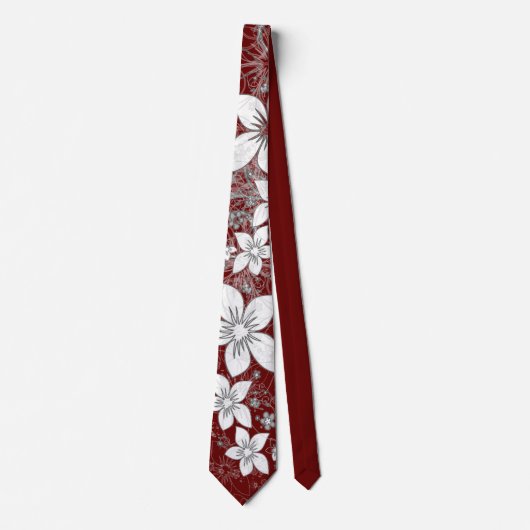 Dainty Floral Scroll op Red Stropdas (Voorkant)