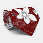 Dainty Floral Scroll op Red Stropdas (Opgerold)