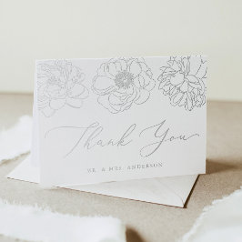 Dainty Floral Silver Foil Weddenschap Hartelijk da Folie Wenskaart