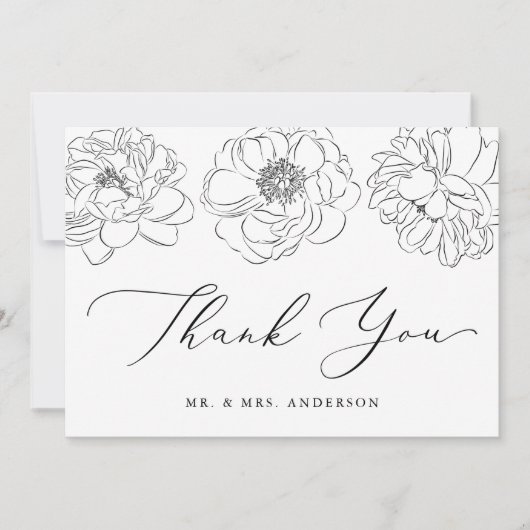 Dainty Floral Wedding Bedankkaart (Voorkant)