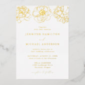 Dainty Floral Wedding Folie Uitnodiging (Voorkant)