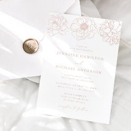 Dainty Floral Wedding Folie Uitnodiging